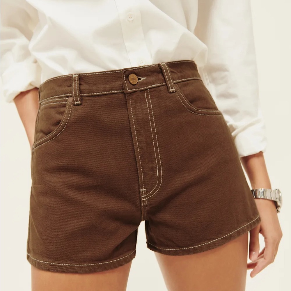 Reformation Cowboy High Rise Jean Shorts